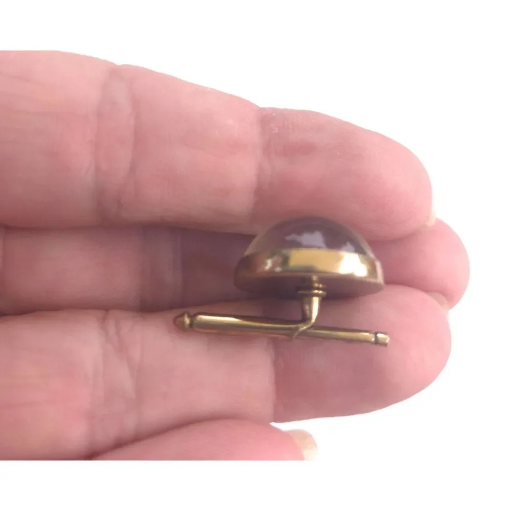 Vintage Watch Face Cuff Links Gold Tone Novelty Clock Cufflink Pair